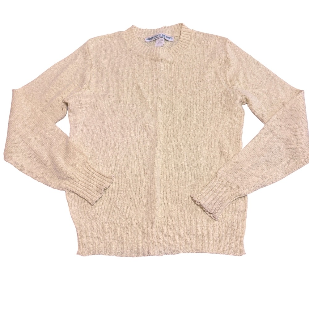 Rare Vintage 70s Pitkin County Dry‎ Goods Aspen Cotton Knit Sweater Retro Ski L